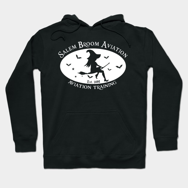 Salem Broom Aviation - Witch Broom Flying Lessons Hoodie by CMDesign